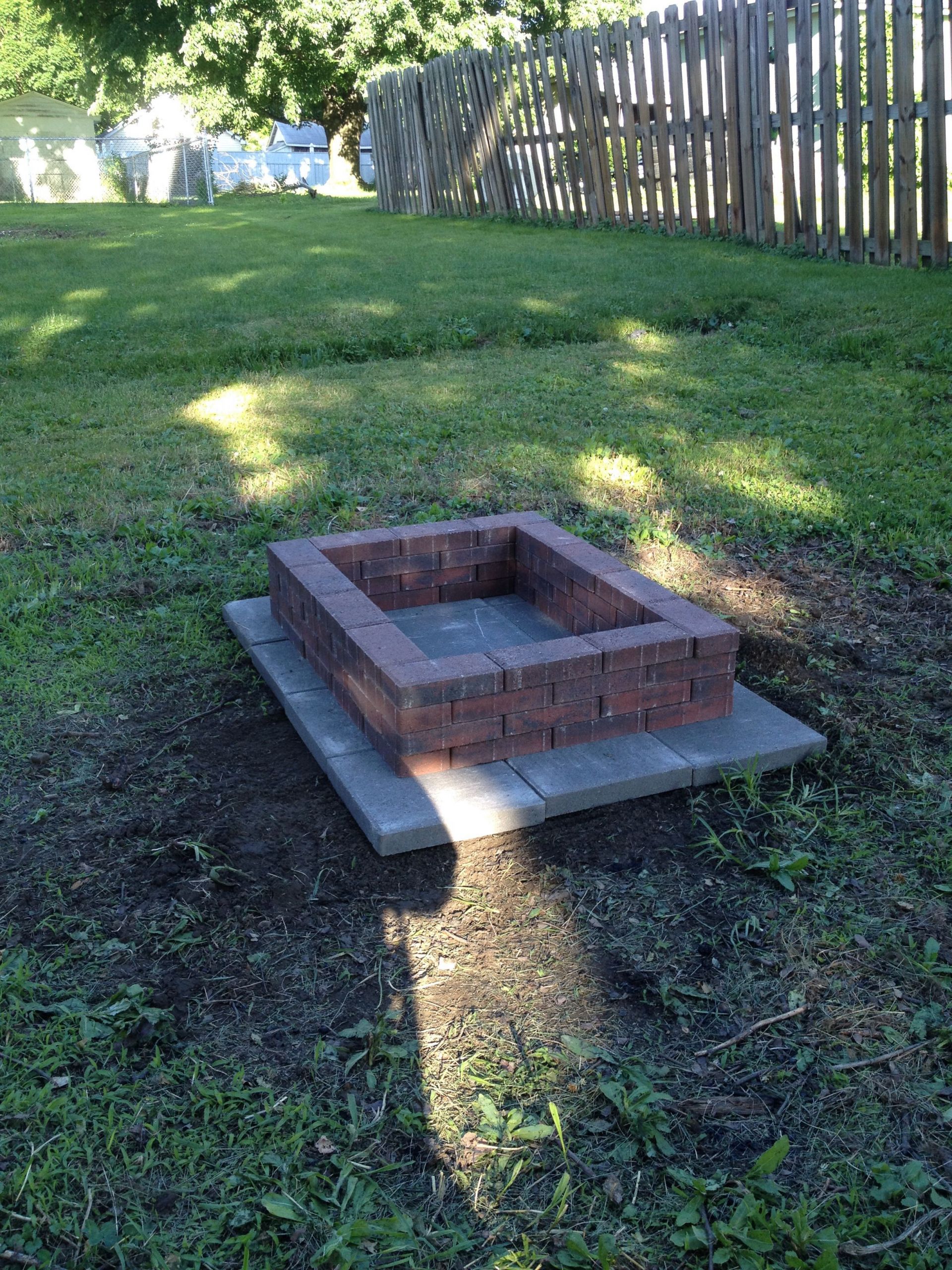 Lowes Diy Firepit
 DIY brick fire pit Under $50 from 12x12 gray cement