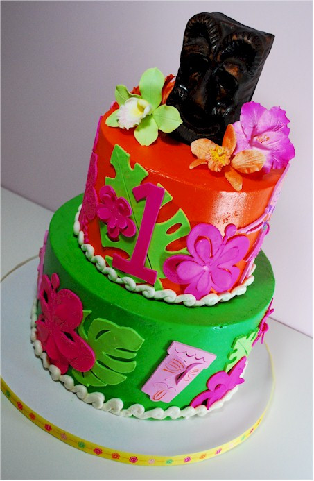 Luau Birthday Cake
 Cup a Dee Cakes Blog Hawaiian Luau Birthday Cake
