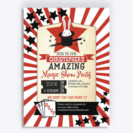 Magic Show Birthday Party
 Magic Show Party Invitation from £0 80 each