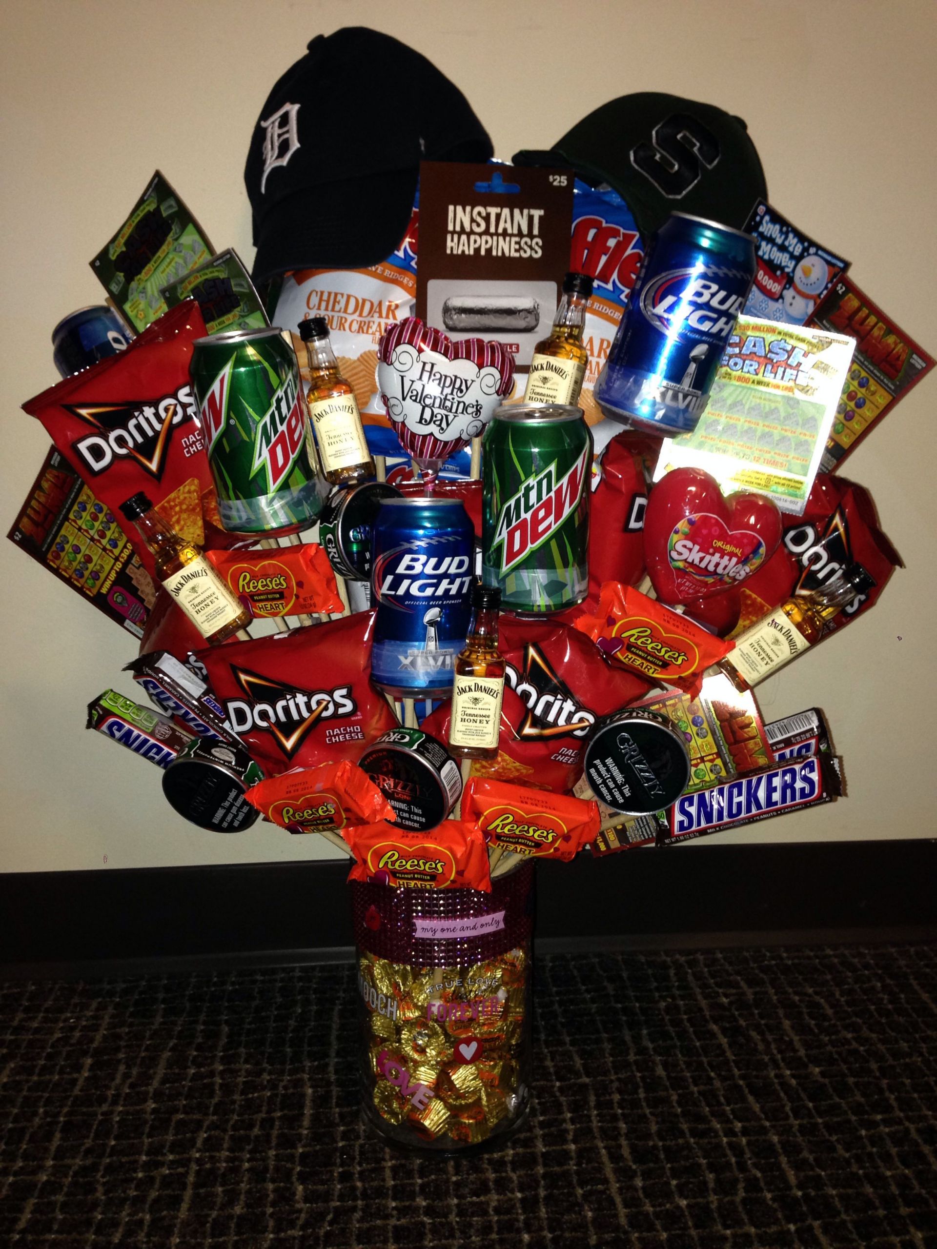 Man Valentines Gift Ideas
 Valentines bouquet for him Made this for my boyfriend on