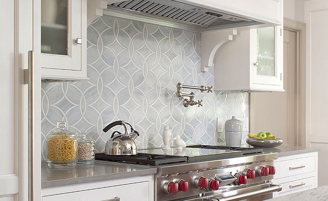 Marble Kitchen Tiles
 White Gray Marble Mosaic Tile Backsplash