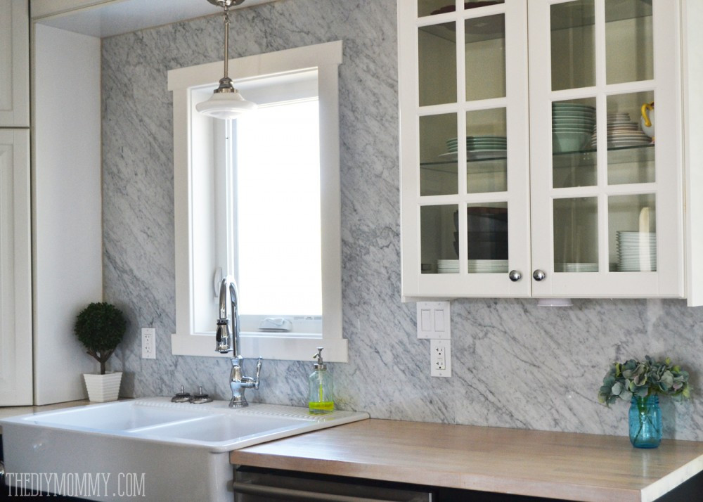 Marble Kitchen Tiles
 A Marble Panel Backsplash for Our DIY Kitchen
