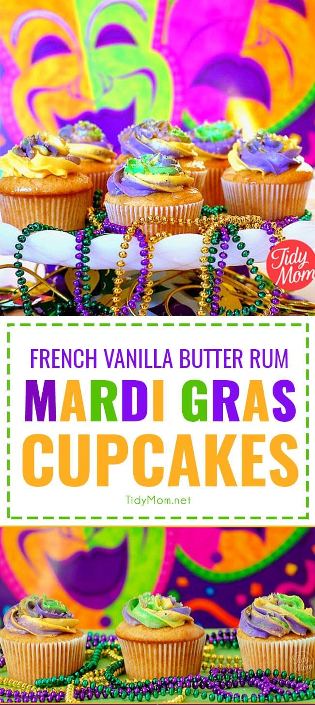 Mardi Gras Cupcakes
 Mardi Gras Cupcakes French Vanilla Buttered Rum