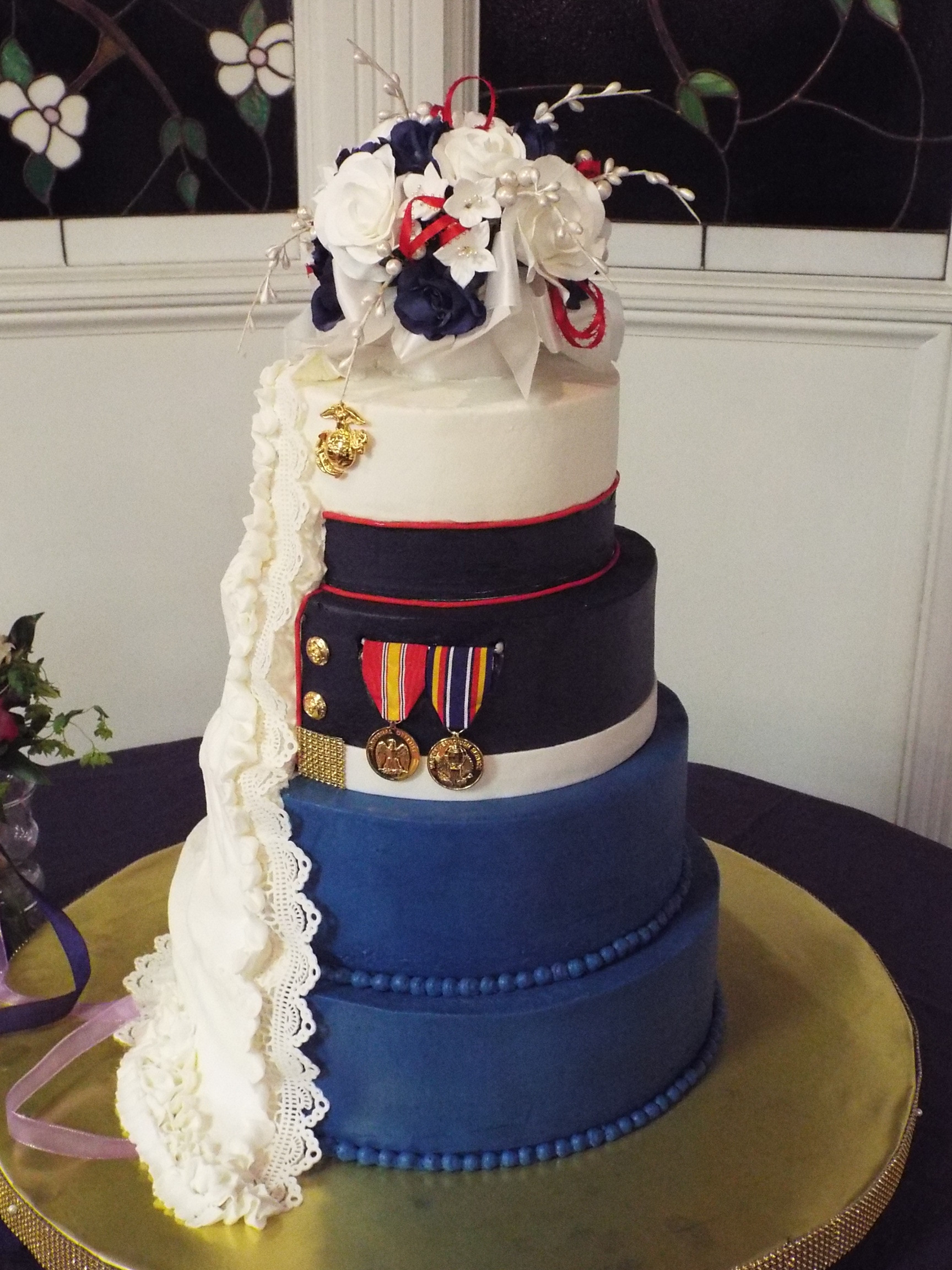 Marine Wedding Cakes
 Memorial Day Wedding rine Dress Blues CakeCentral