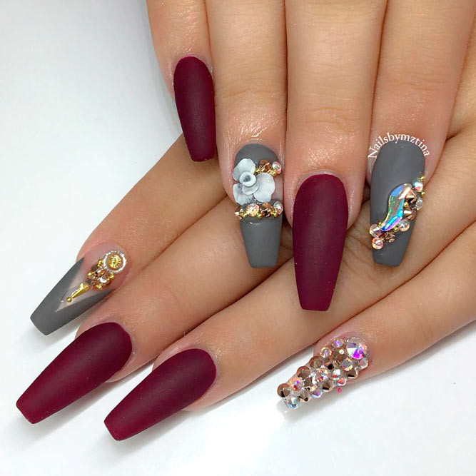 Maroon Nail Designs
 Burgundy Matte Nails To Try This Season