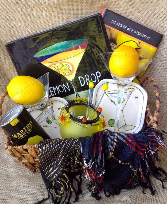 Martini Gift Basket Ideas
 Unique Gift Basket LEMON DROP MARTINI Yellow and by