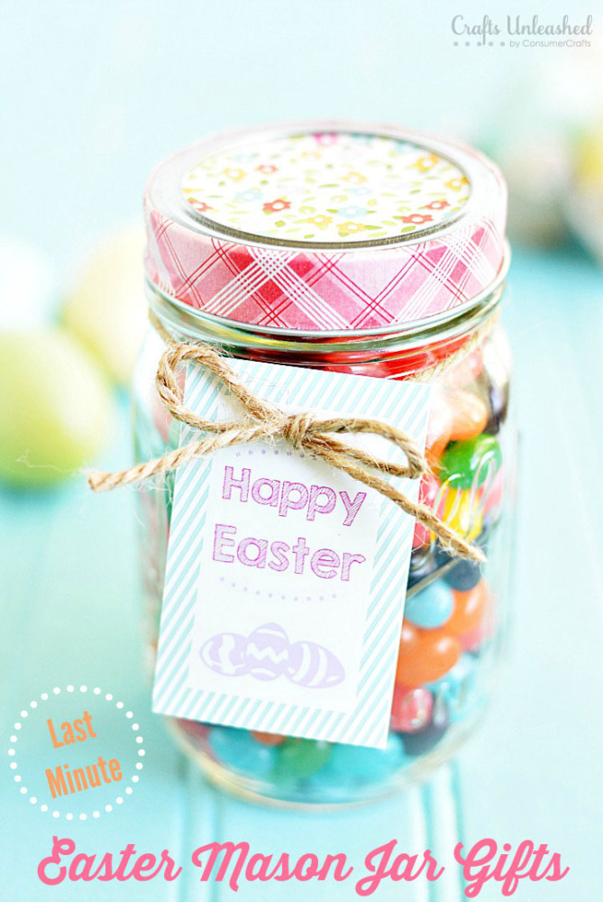 Mason Jar Gifts For Kids
 Easter Gifts Last Minute Mason Jar Treats With Free Printable