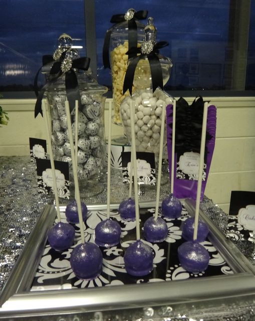 Masquerade Graduation Party Ideas
 Purple Black White and Silver Birthday Party Ideas