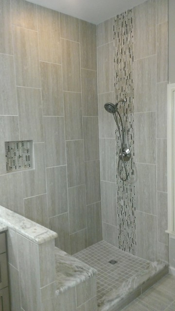 Master Bathroom Shower Tile Ideas
 MASTER BATHROOM plete remodel 12" x 24" Vertical Tile