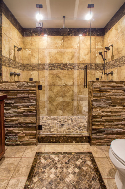 Master Bathroom Shower Tile Ideas
 His Her master shower & bathroom Bathroom Other by