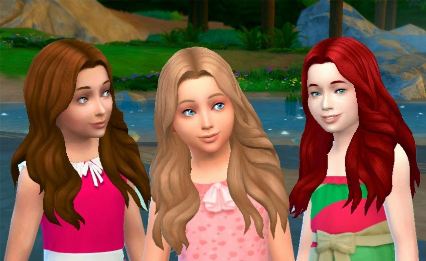 Maxis Match Child Hair
 My Sims 4 Blog Kiara24 Long Wavy Parted Hair for Girls