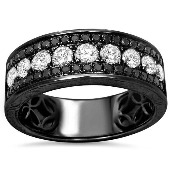 Mens Black Diamond Wedding Ring
 Shop 14k Black Gold Men s 1 2 5ct TDW White and Black