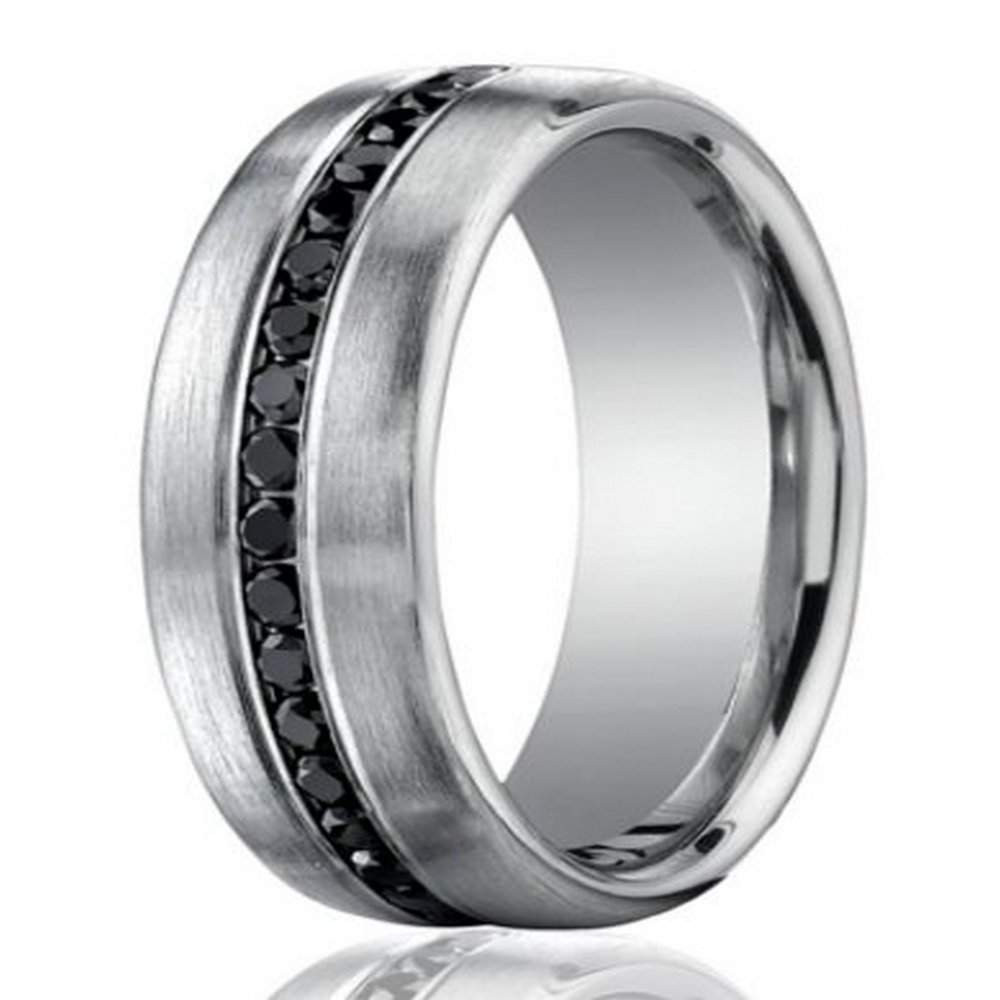 Mens Black Diamond Wedding Ring
 7 5mm 950 Platinum Black Diamond Men’s Wedding Ring