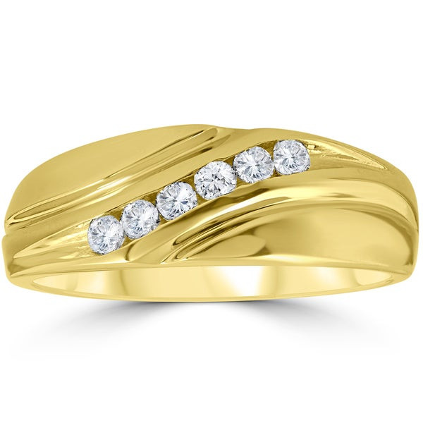 Mens Diamond Wedding Bands Yellow Gold
 Shop 14K Yellow Gold 1 4 ct TDW Mens Diamond Wedding Ring
