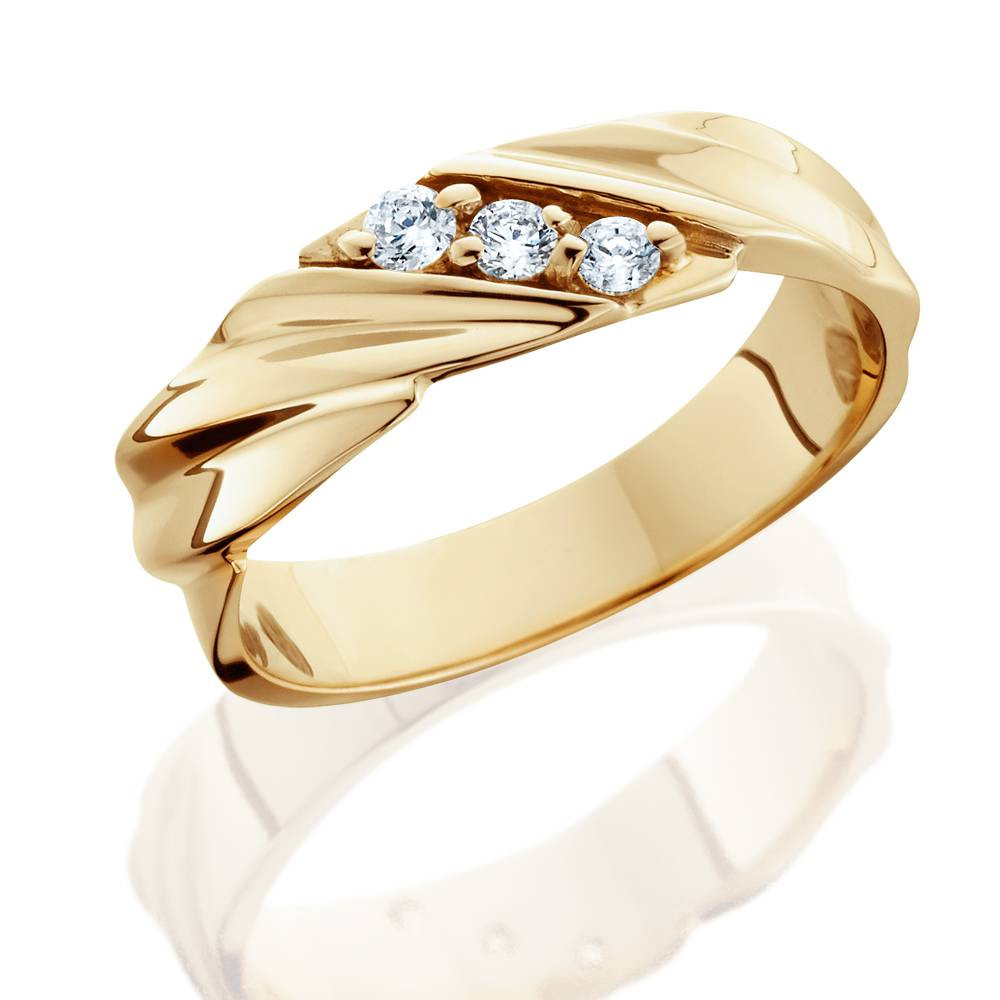Mens Diamond Wedding Bands Yellow Gold
 1 10ct Diamond 14K Yellow Gold Mens Wedding Ring