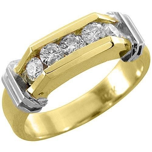 Mens Diamond Wedding Bands Yellow Gold
 MENS 3 4 CARAT BRILLIANT ROUND CUT DIAMOND RING WEDDING