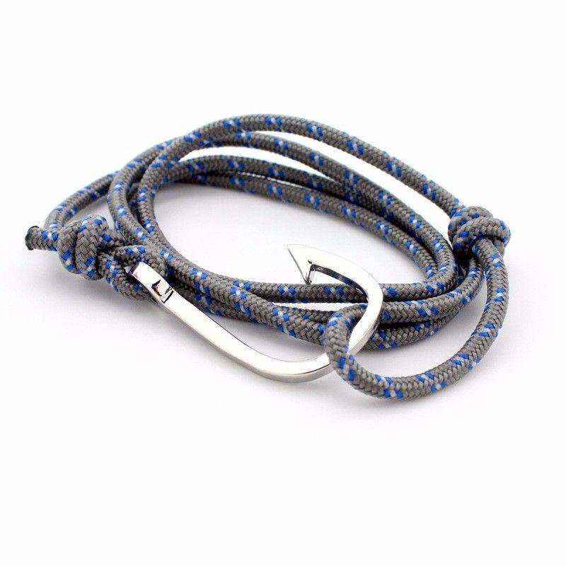 Mens Hook Bracelet
 Bracelets Mens Fish Hook Bracelet Grey Blue was sold