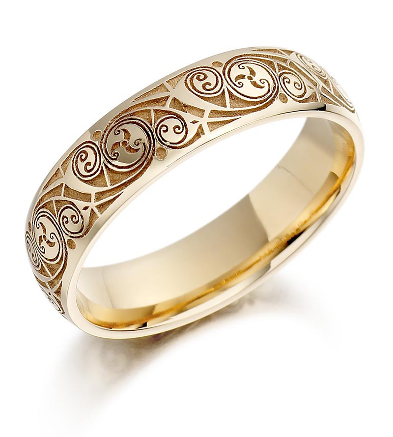 Mens Irish Wedding Rings
 Celtic Wedding Ring Mens Gold Celtic Spiral Triskel