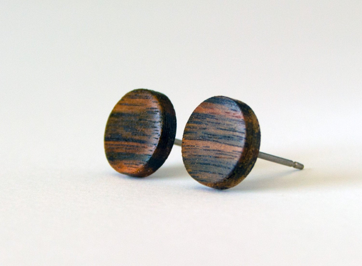Mens Stud Earrings
 Ebony Wood Studs wood earrings uni mens stud earrings