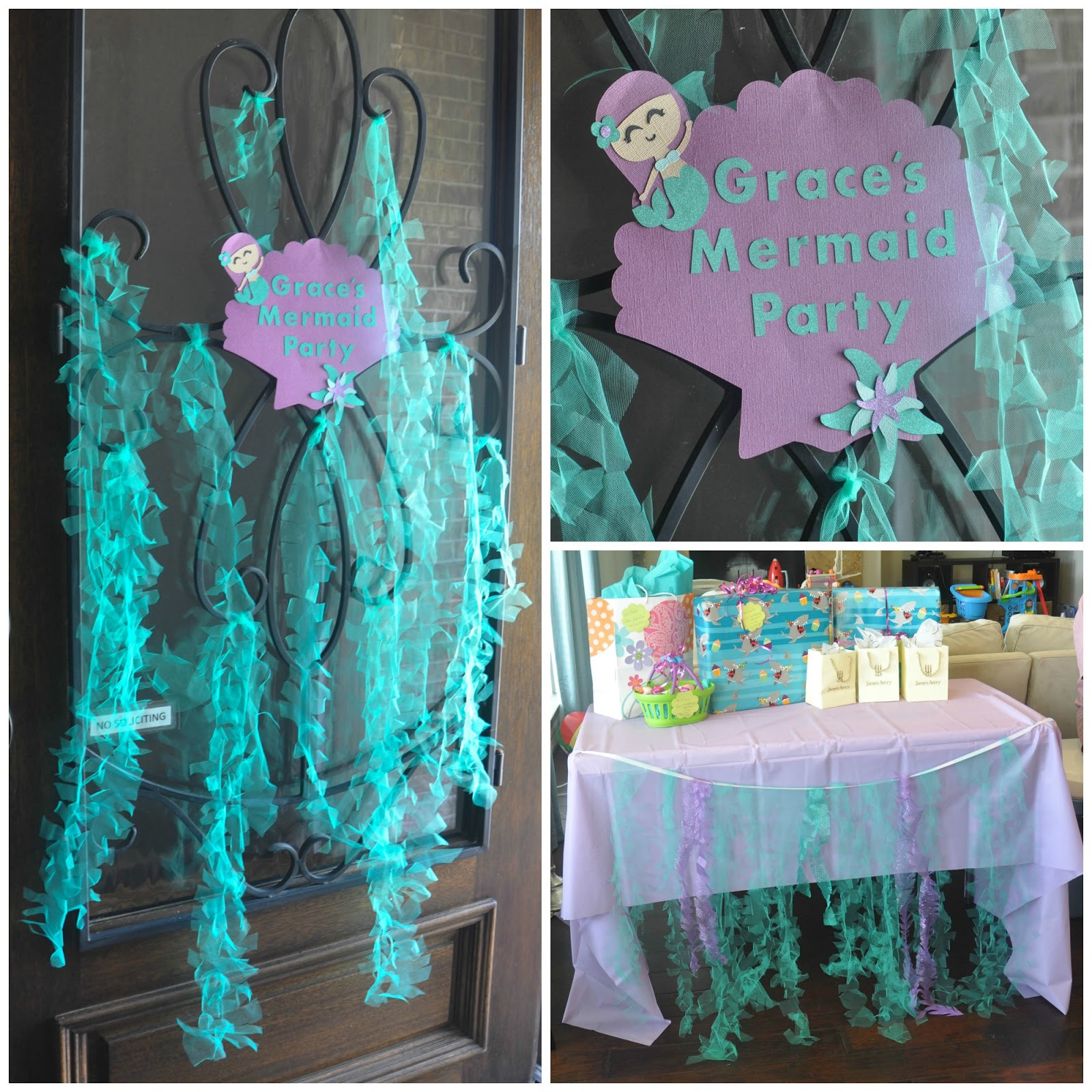 Mermaid Party Decorations Ideas
 these little loves Sparkly Mermaid Seaweed