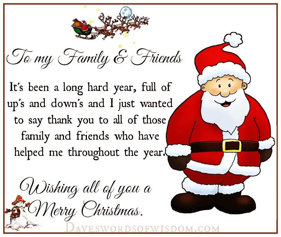 Merry Christmas To Family And Friends Quotes
 Christmas Quote To My Family And Friends s