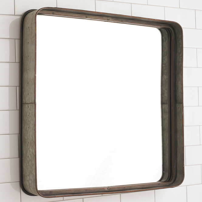 Metal Bathroom Mirror
 Metal Galvanized Squared Mirror Shades of Light