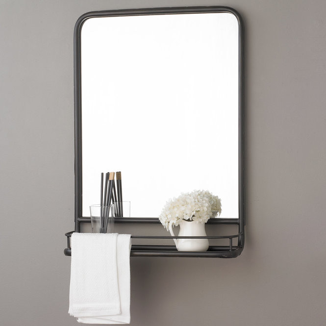 Metal Bathroom Mirror
 Metal Mirror with Shelf Small Shades of Light