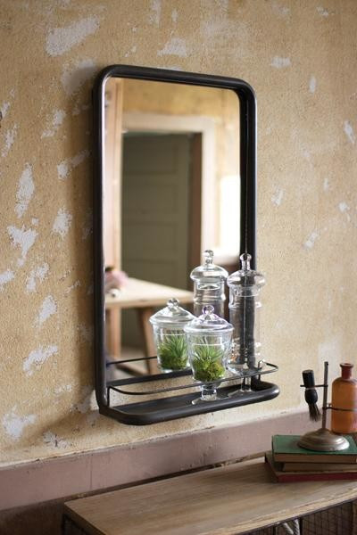 Metal Bathroom Mirror
 Metal Frame Pharmacy Mirror With Shelf Industrial by