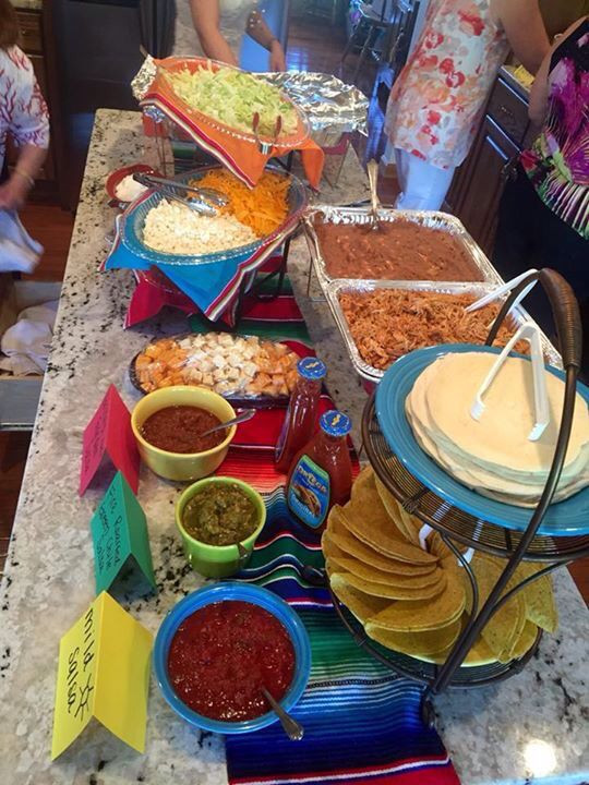 Mexican Party Foods Ideas
 Mexican buffet Bridal Shower Fiesta