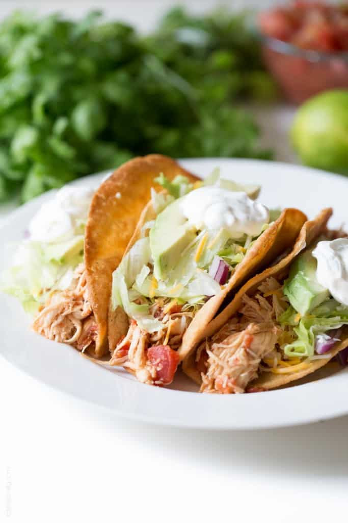 Mexican Shredded Chicken Tacos
 Slow Cooker Mexican Shredded Chicken Tacos — Tastes Lovely