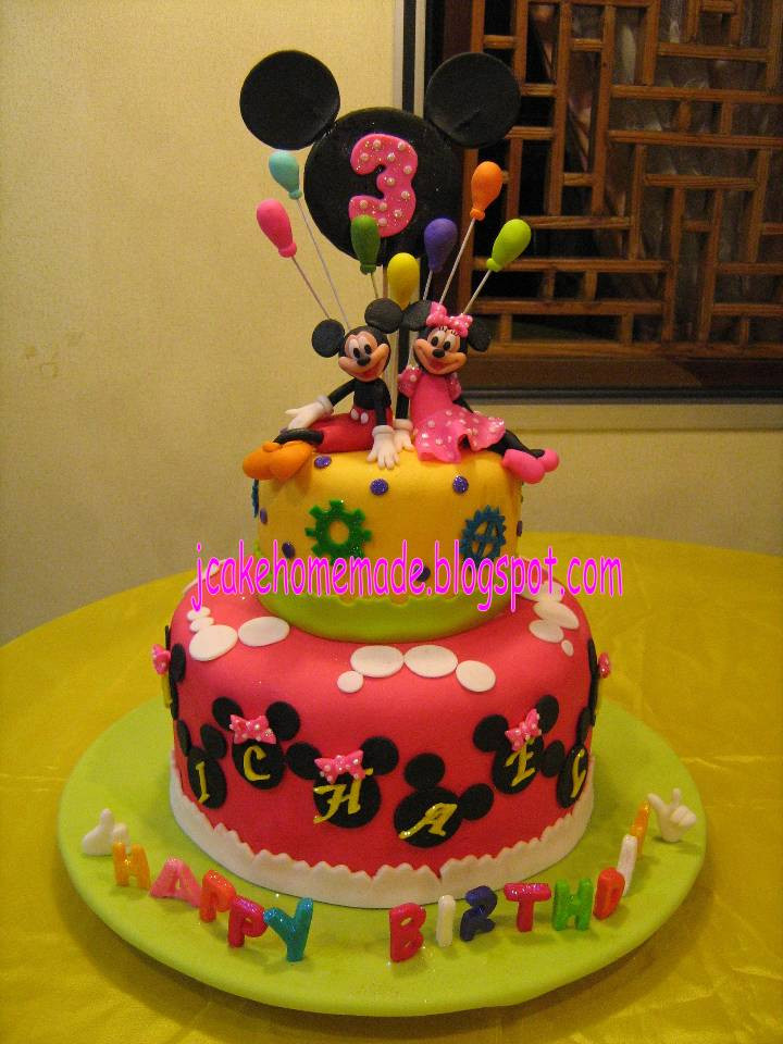 Mickey And Minnie Birthday Cakes
 Jcakehomemade Mickey Mouse and Minnie Mouse birthday cake