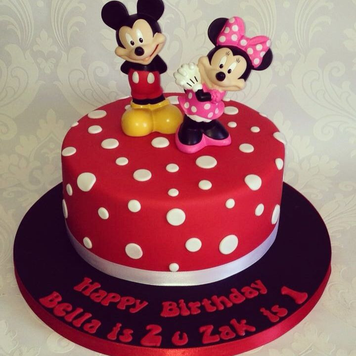 Mickey And Minnie Birthday Cakes
 Mickey and Minnie Mouse joint birthday cake for girls and