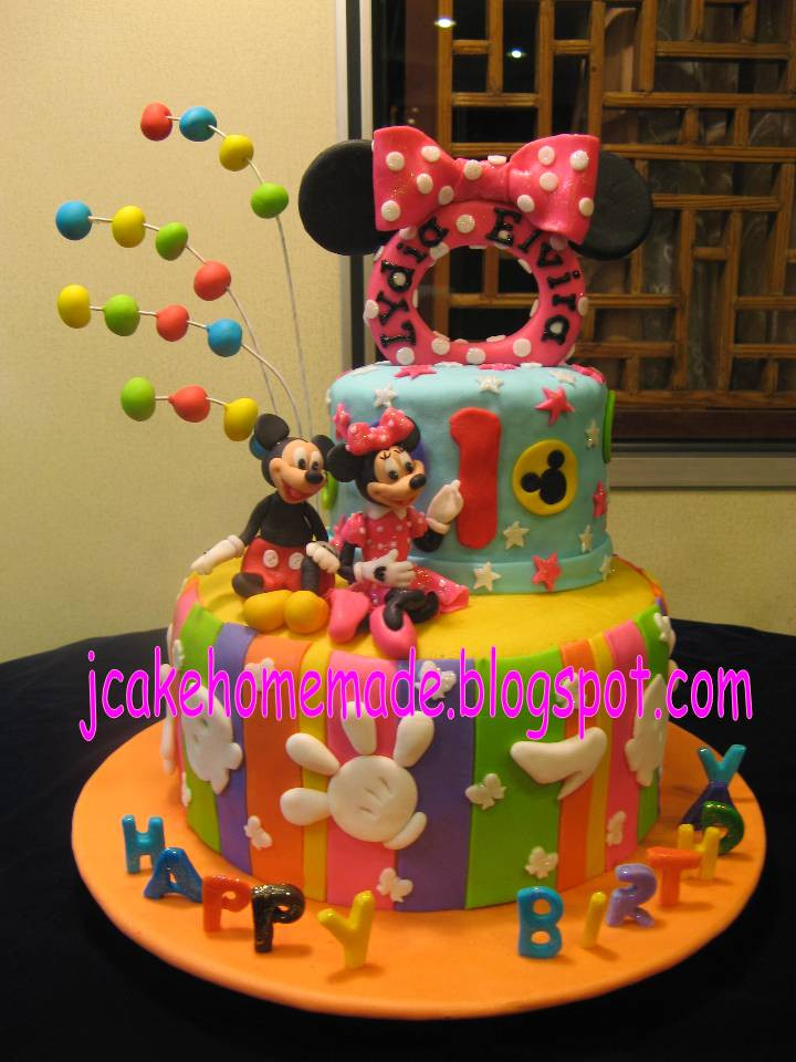 Mickey And Minnie Birthday Cakes
 Jcakehomemade Mickey Mouse and Minnie Mouse birthday cake