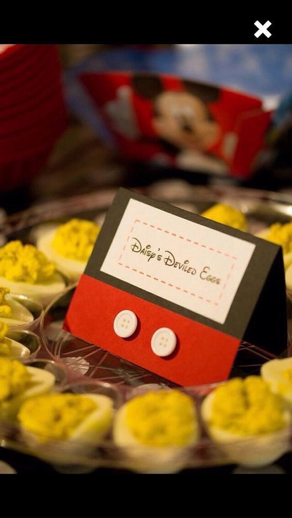 Mickey Mouse Clubhouse Birthday Party Ideas Food
 12 Mickey Mouse party Food Labels Place by