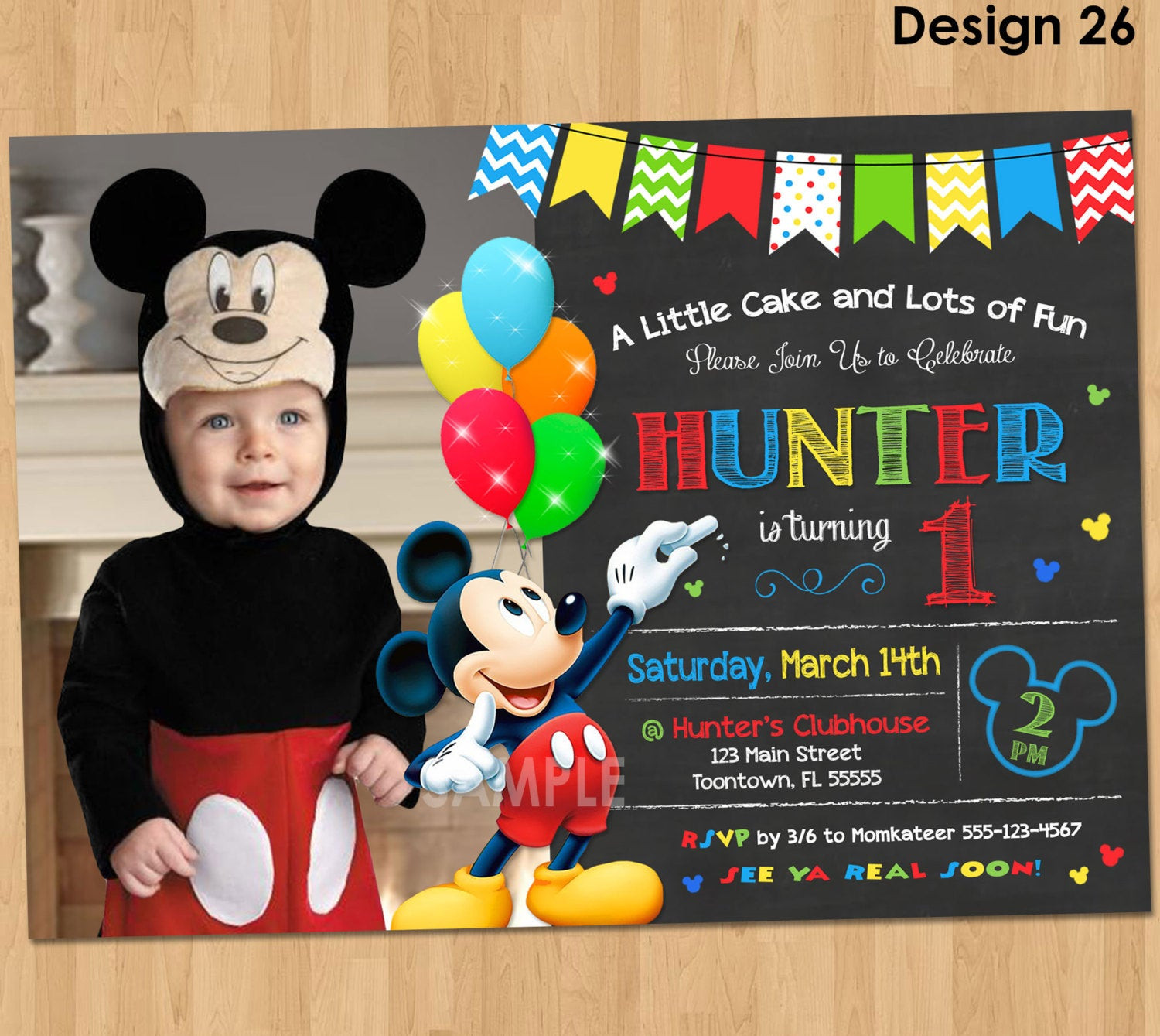 Mickey Mouse Printable Birthday Invitations
 Mickey Mouse Invitation Birthday Mickey Mouse 1st Birthday