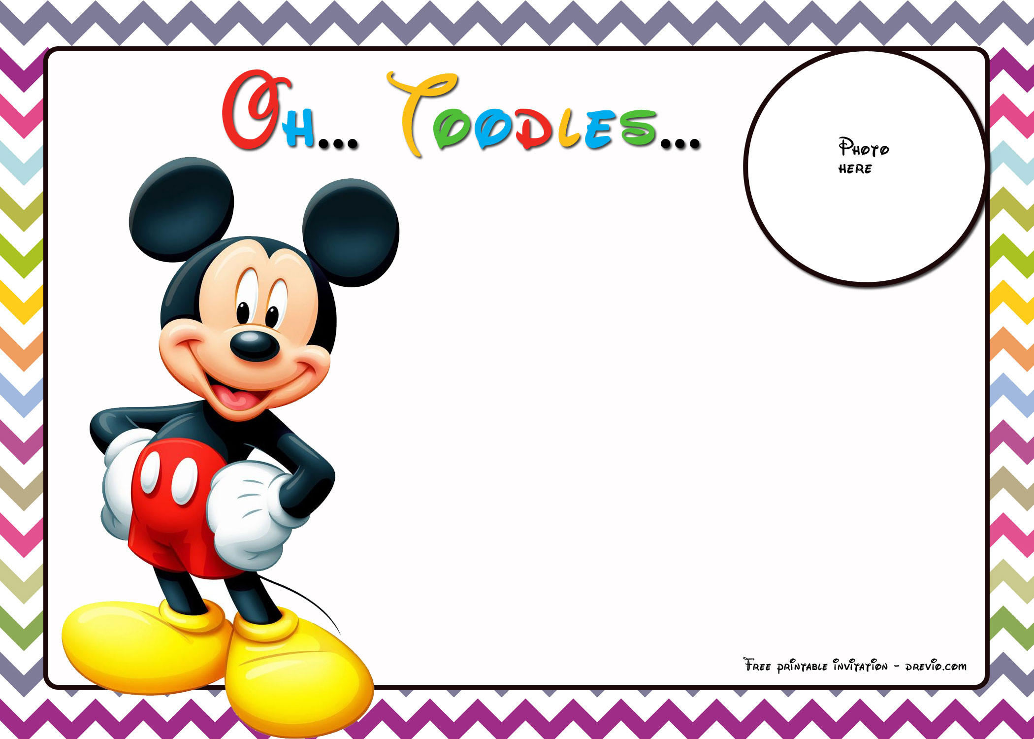 Mickey Mouse Printable Birthday Invitations
 FREE Mickey Mouse Summer Invitation Template – Bagvania