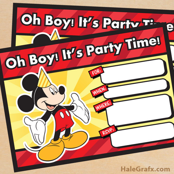 Mickey Mouse Printable Birthday Invitations
 FREE Printable Mickey Mouse Birthday Invitation