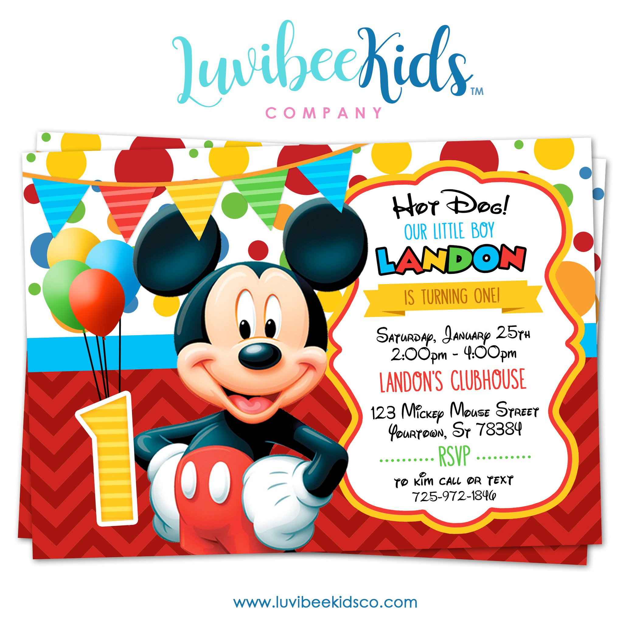 Mickey Mouse Printable Birthday Invitations
 Mickey Mouse Birthday Invitation Printable Invite