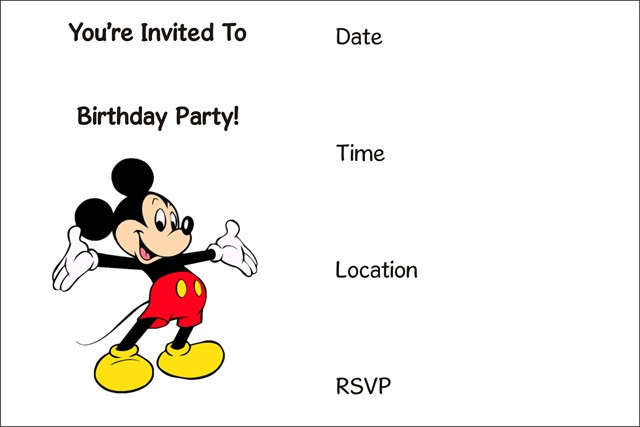 Mickey Mouse Printable Birthday Invitations
 free printable mickey mouse invitation Archives