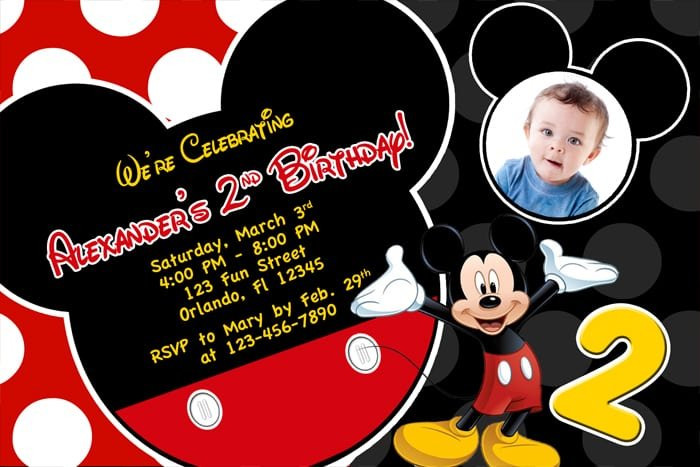 Mickey Mouse Printable Birthday Invitations
 Free Printable Birthday Invitations Mickey Mouse