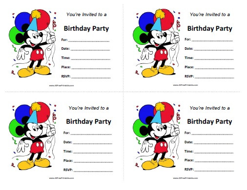 Mickey Mouse Printable Birthday Invitations
 Mickey Mouse Birthday Invitations Free Printable