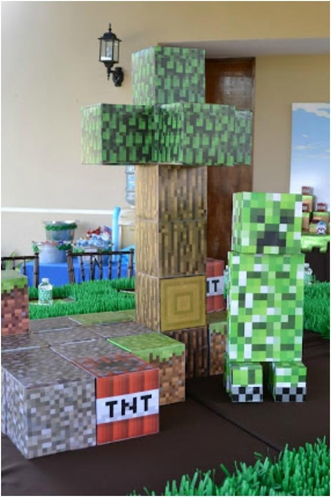 Minecraft Birthday Decorations
 Boy s Minecraft Themed 9th Birthday Party Spaceships and