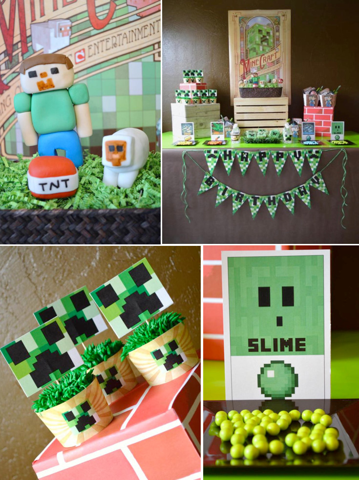 Minecraft Birthday Decorations
 Vintage Minecraft Video Game Boy Birthday Party Planning