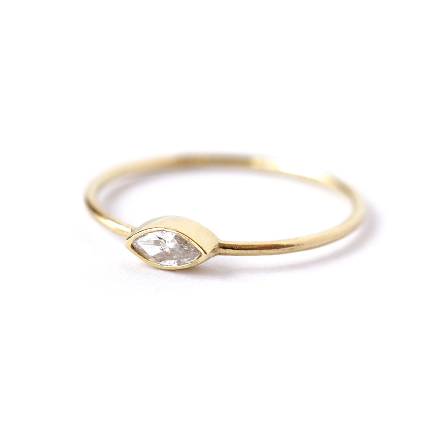 Minimalist Wedding Rings
 Marquise Diamond Engagement Ring Minimalist Engagement Ring