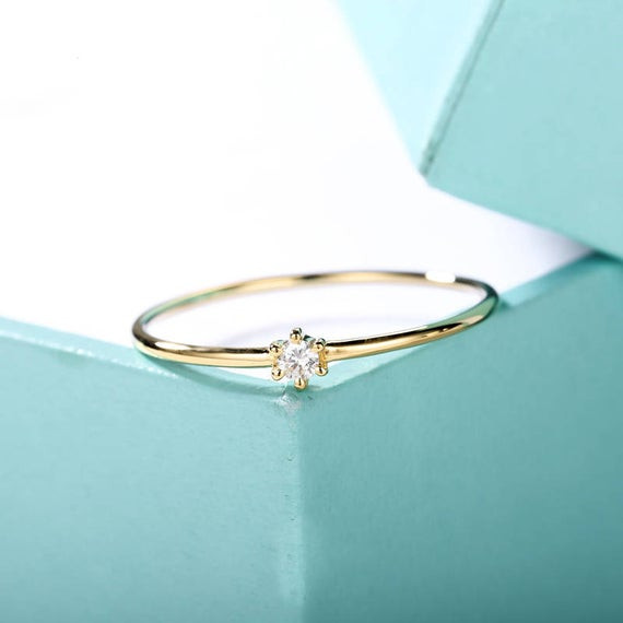 Minimalist Wedding Rings
 Minimalist engagement ring Solitaire Simple Engagement ring
