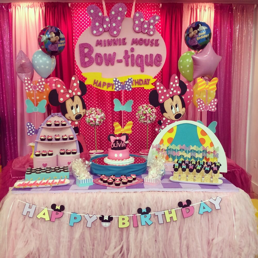 Minnie Birthday Party Ideas
 Minnie bowtique theme party Happy bday Olivia Yelp