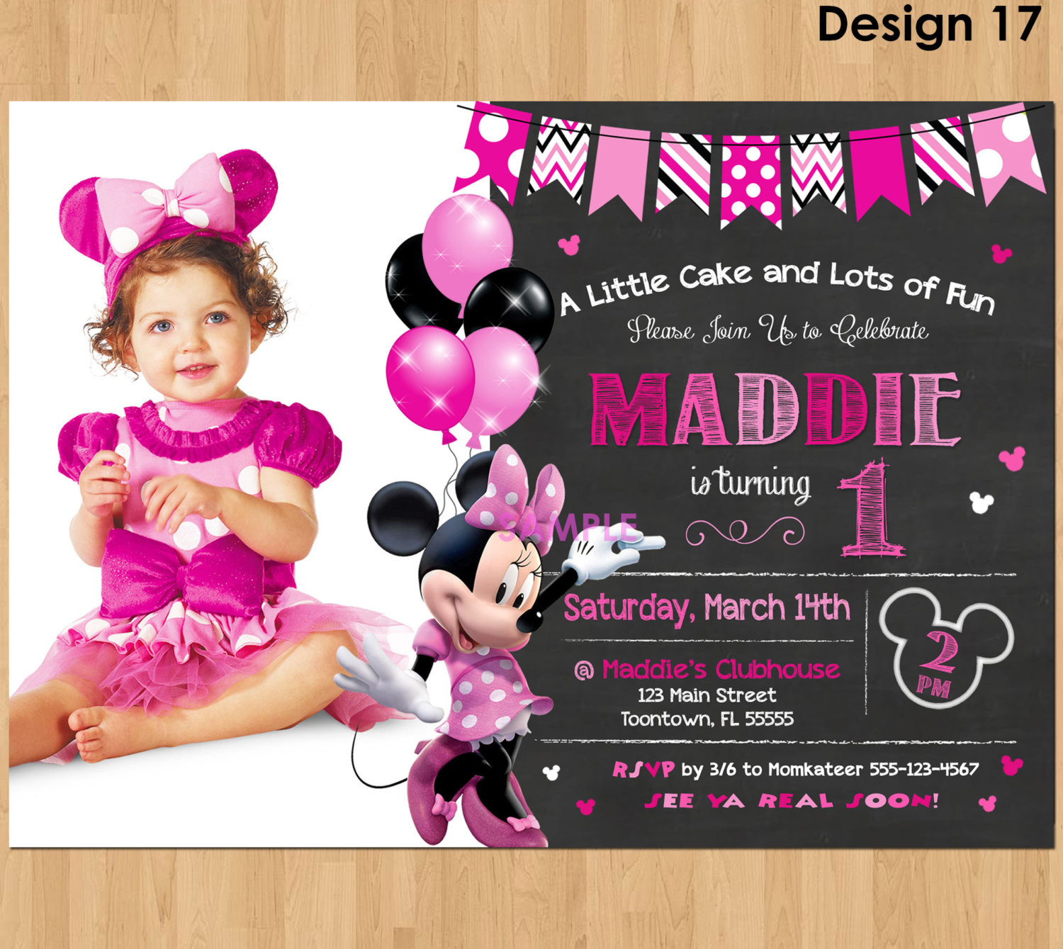 Minnie Mouse 1st Birthday Personalized Invitations
 Minnie Mouse Invitation Minnie Mouse 1st Birthday First Bday