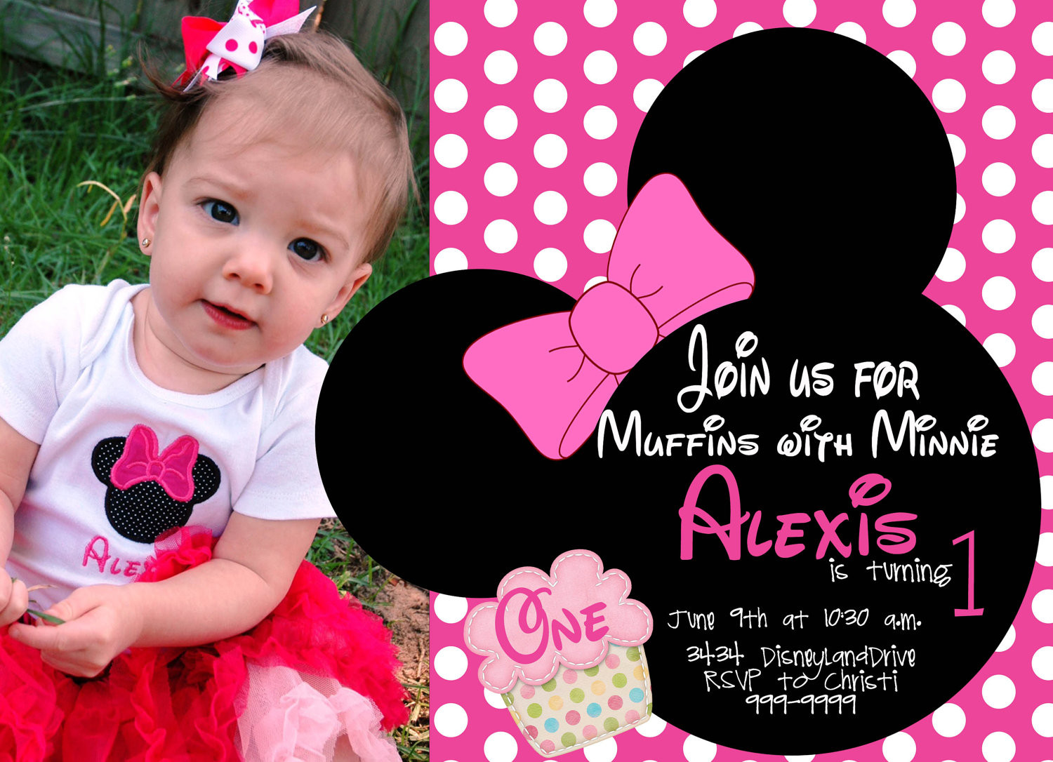 Minnie Mouse 1st Birthday Personalized Invitations
 Minnie Mouse First Birthday Invitations FREE Invitation