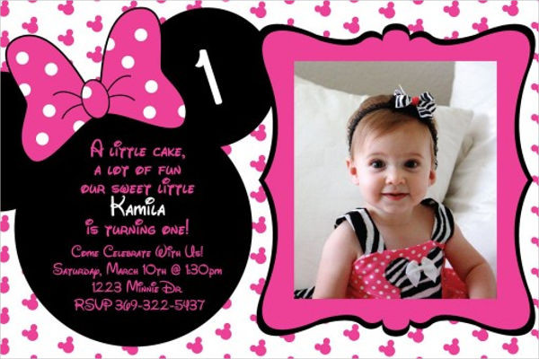Minnie Mouse 1st Birthday Personalized Invitations
 20 Minnie Mouse Birthday Invitation Templates PSD AI