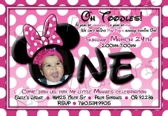 Minnie Mouse 1st Birthday Personalized Invitations
 Ruby Godinez on Etsy